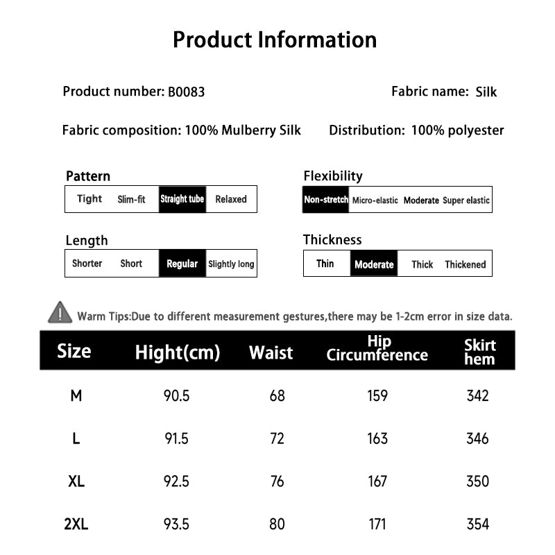 LI SILK CLOUD Handcrafted Plus Size Xiangyunsha Silk Dress Midi Skirt for Women Loose Breathable Summer Elegant Women's Clothes
