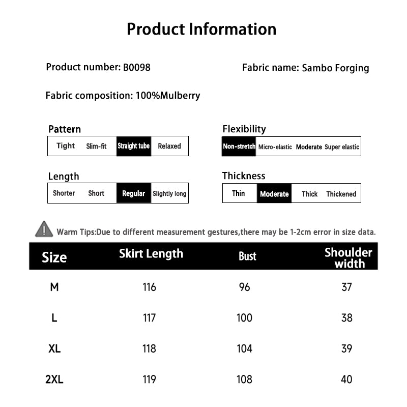 LI SILK CLOUD Silk Xiangyunsha Silk Mulberry Premium Handmade Fall Dress for Women Loose Strapless Dresses Elegant Woman Clothes