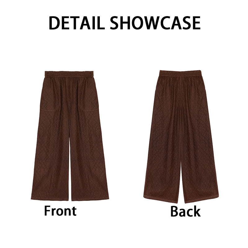 LI SILK CLOUD xiangyunsha Trousers,Breathable Material,Soft Texture,Oriental Pattern Details  Guangdong Gauze