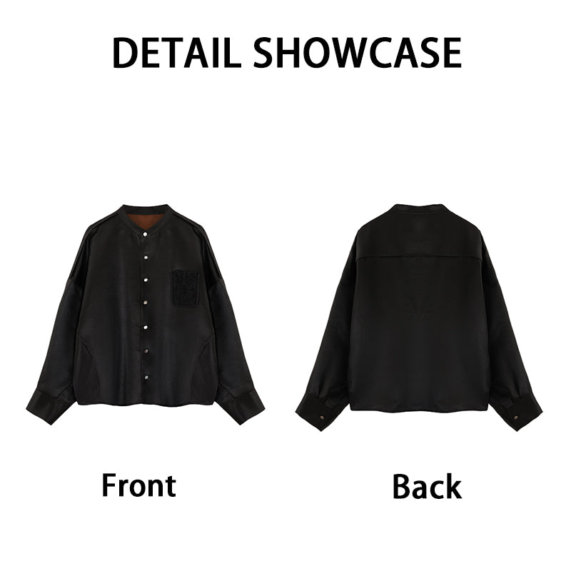 LI SILK CLOUD xiangyunsha  Blouse - Skin-Friendly Soft Fabric, Glossy Texture, Traditional Guangdong Black Pearl Guangdong Gauze