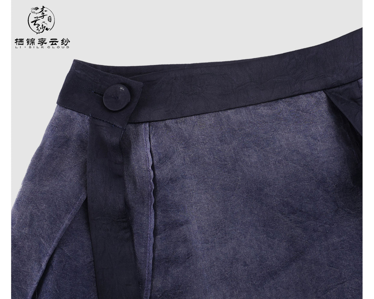 LI SILK CLOUD Handcrafted Plus Size Xiangyunsha Silk Dress Midi Skirt for Women Loose Breathable Summer Elegant Women's Clothes