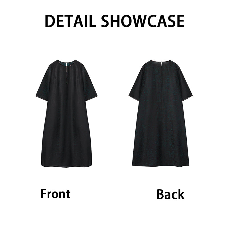 LI SILK CLOUD Women's Autumn Xiangyunsha Dress - 100% Mulberry Silk, Heavy Craftsmanship & Silky Soft Texture