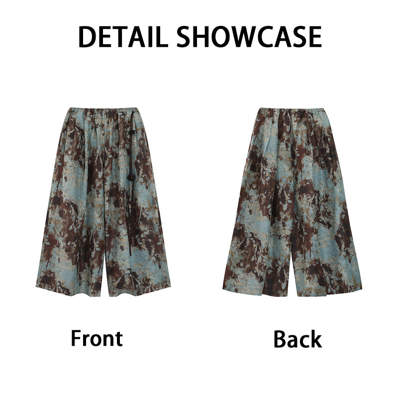 LI SILK CLOUD Plus Size Xiangyunsha Silk Wide Leg Pants Elastic Waist Loose Breathable Cooling Summer Elegant for Women Clothes