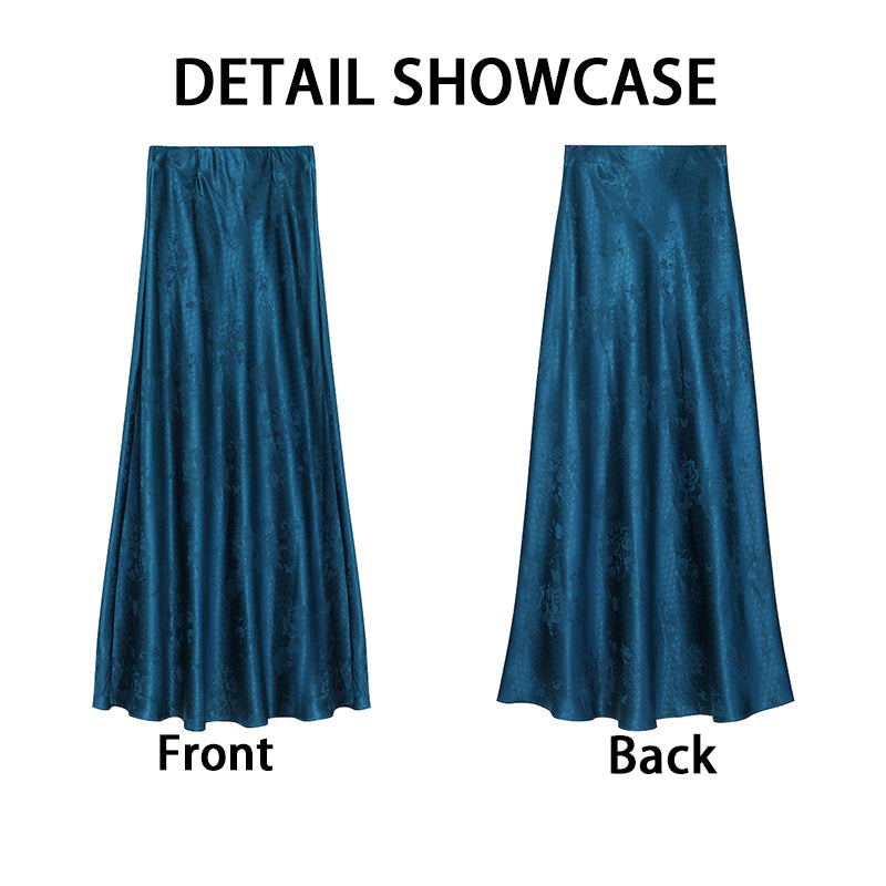 LI SILK CLOUD Xiangyunsha Silk Plus Size Dress Skirts Midi Skirt for Women Loose Breathable Summer Elegant Women's Clothes