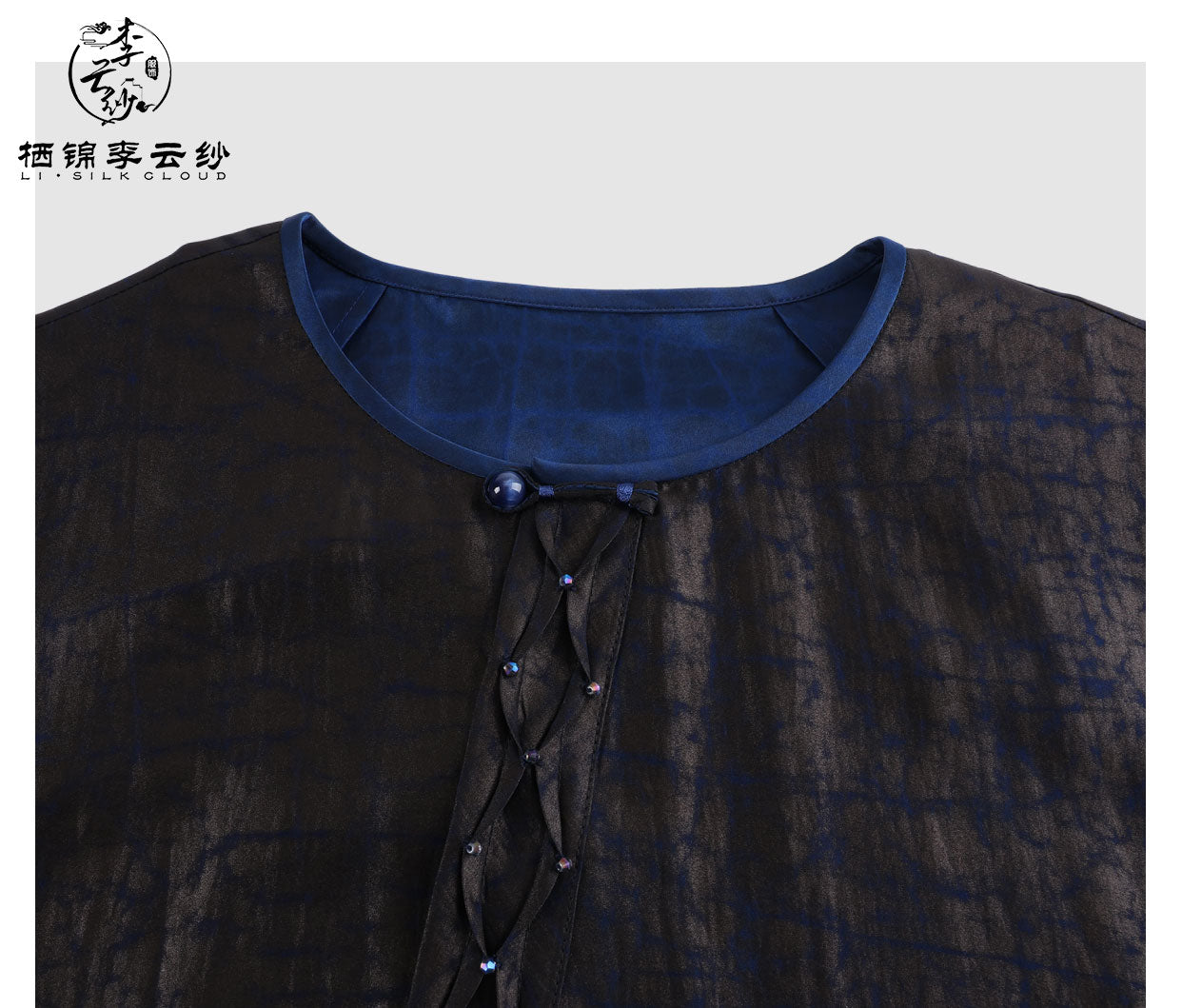 LI SILK CLOUD Wool Long Sleeve Top - 100% Pure Wool, Soft Warm Elegant Casual Guangdong Black Pearl Gambiered Guangdong Gauze