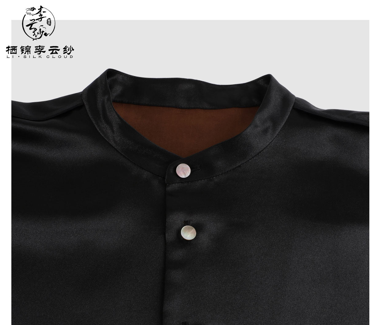 LI SILK CLOUD xiangyunsha  Blouse - Skin-Friendly Soft Fabric, Glossy Texture, Traditional Guangdong Black Pearl Guangdong Gauze