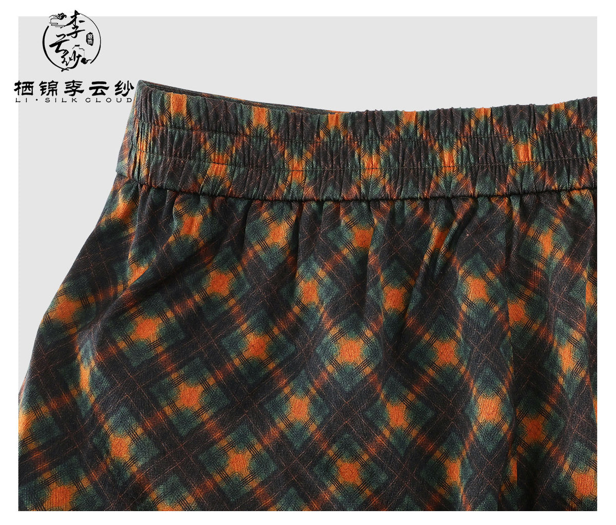 LI SILK CLOUD Plus Size Xiangyunsha Silk Wide Leg Pants Elastic Waist Loose Breathable Cooling Summer Elegant for Women Clothes
