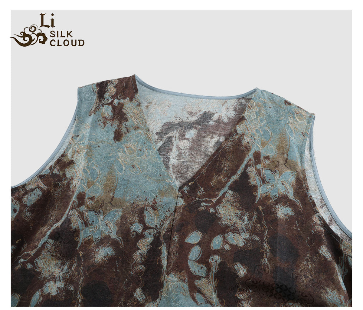 LI SILK CLOUD Xiangyunsha Silk Top for Women Sleeveless Tank Top Dress 2026 Woman Loose Summer Dresses Elegant Woman Clothes