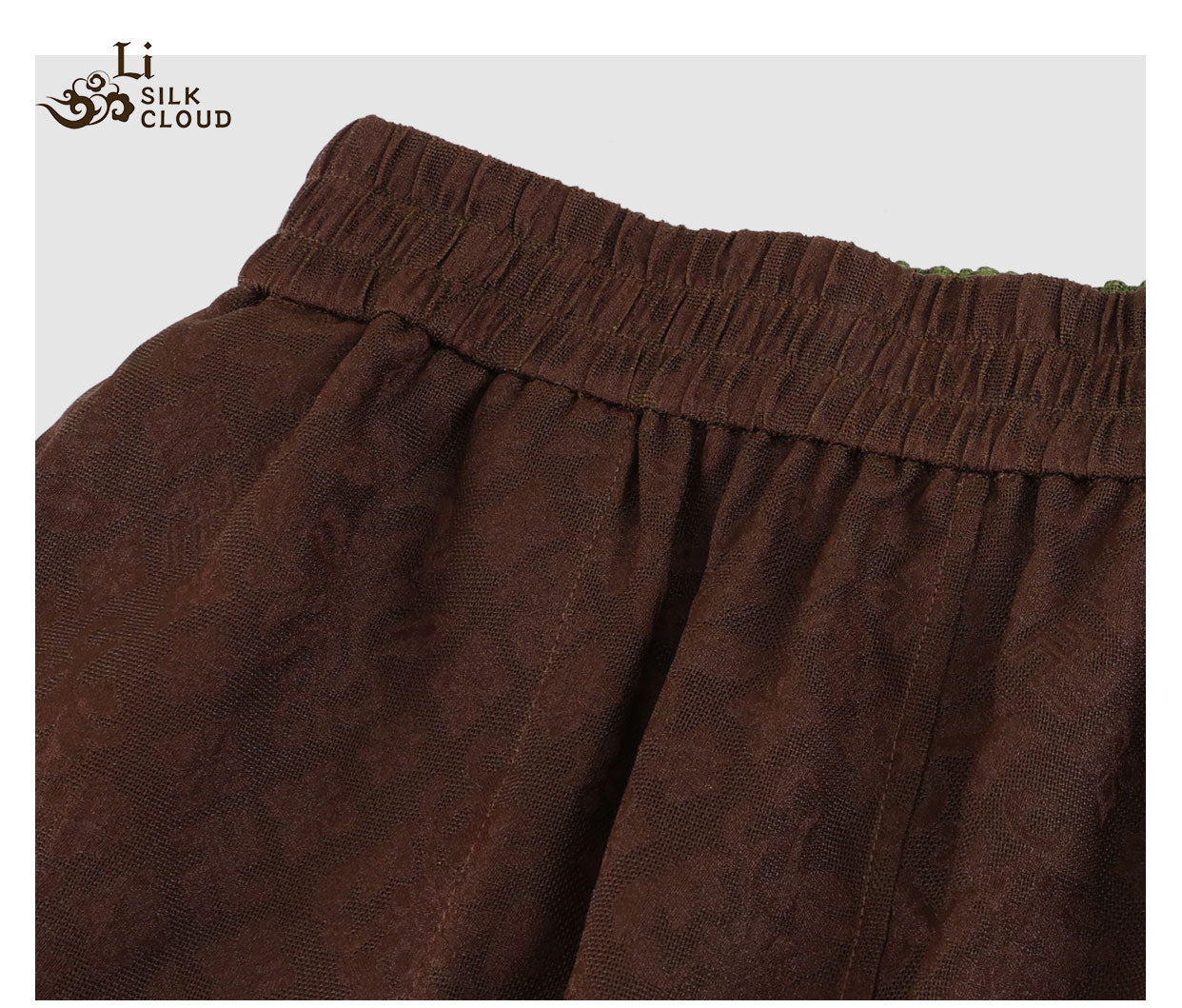 LI SILK CLOUD xiangyunsha Trousers,Breathable Material,Soft Texture,Oriental Pattern Details  Guangdong Gauze