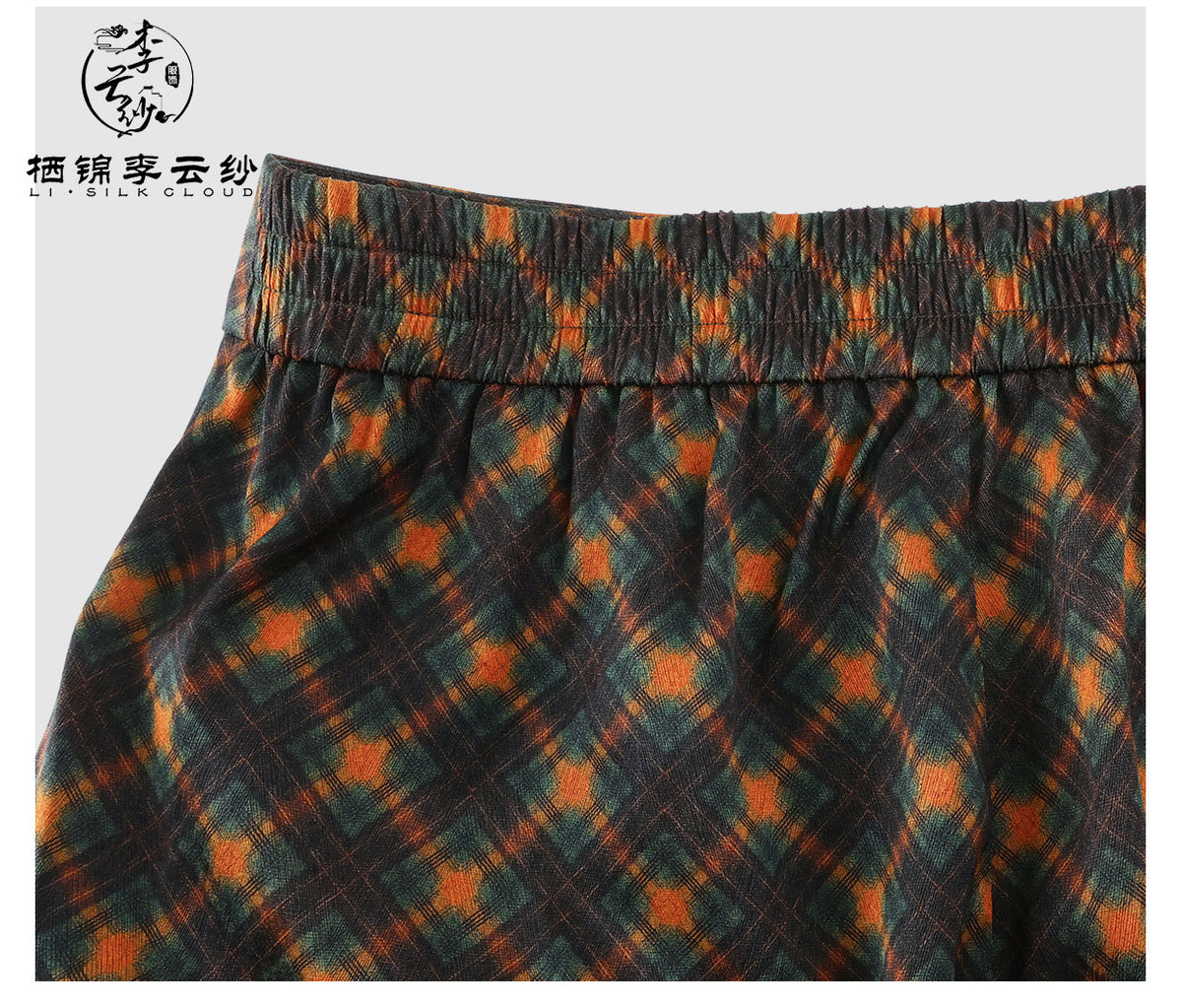 LI SILK CLOUD Plus Size Xiangyunsha Silk Wide Leg Pants Elastic Waist Loose Breathable Cooling Summer Elegant for Women Clothes