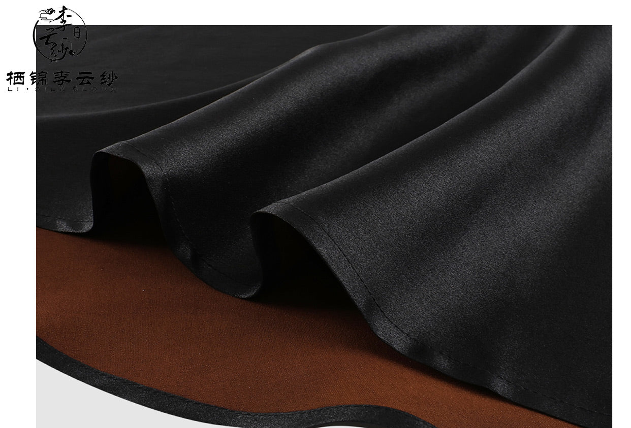 LI SILK CLOUD Dress High Waist Slimming Draping Mulberry Silk Autumn Midi Dress