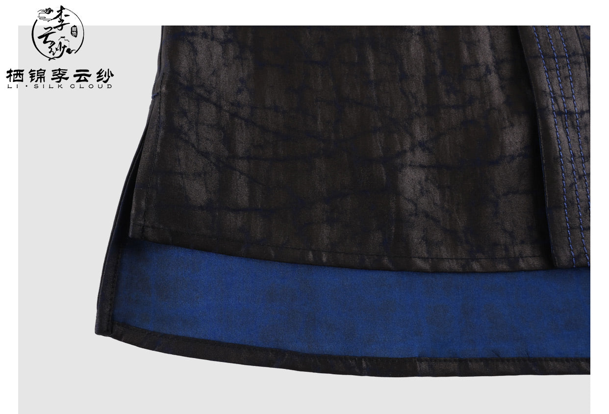 LI SILK CLOUD Wool Long Sleeve Top - 100% Pure Wool, Soft Warm Elegant Casual Guangdong Black Pearl Gambiered Guangdong Gauze