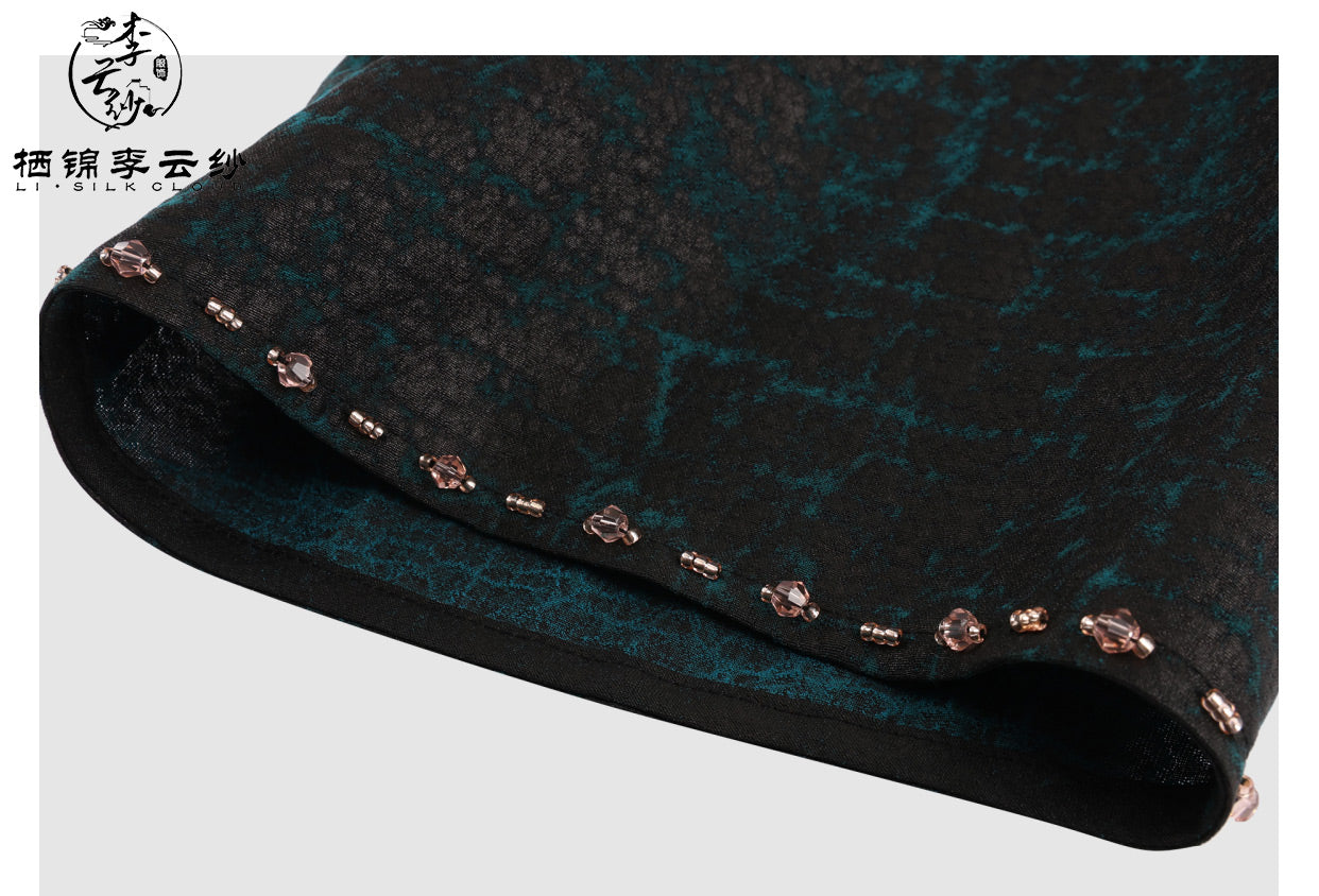 LI SILK CLOUD Women's Autumn Xiangyunsha Dress - 100% Mulberry Silk, Heavy Craftsmanship & Silky Soft Texture