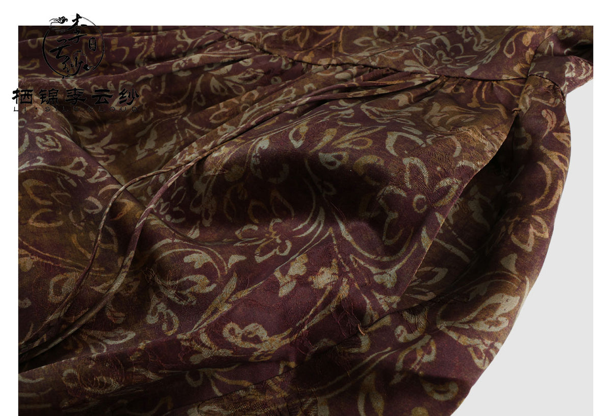LI SILK CLOUD Silk Xiangyunsha Silk Mulberry Premium Handmade Fall Dress for Women Loose Strapless Dresses Elegant Woman Clothes