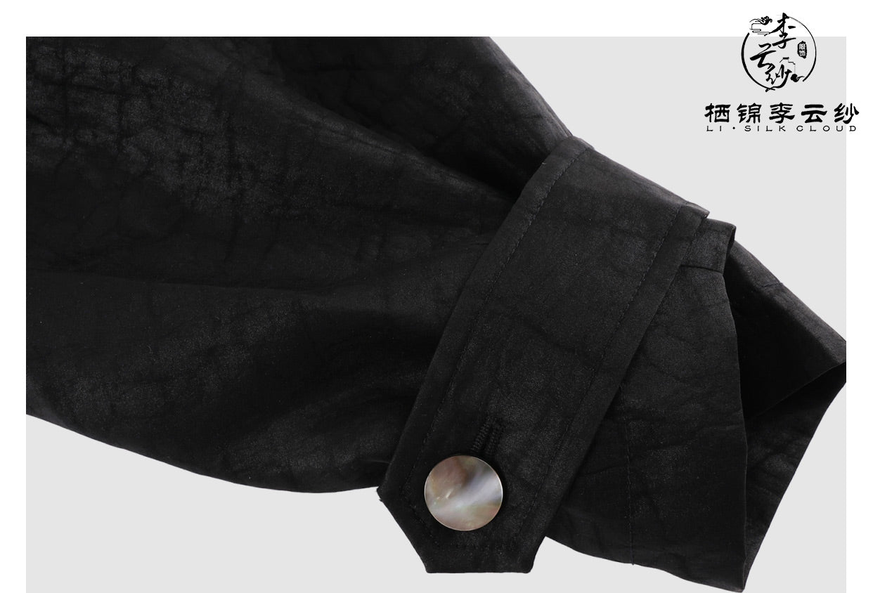 LI SILK CLOUD 100% Mulberry Silk Xiangyunsha Outerwear - Chinese Classic Style, Vintage Prints, Lightweight Outerwear