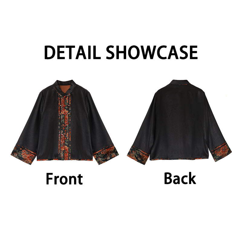 LI SILK CLOUD xiangyunsha  Blouse - Skin-Friendly Soft Fabric, Glossy Texture, Traditional Guangdong Black Pearl Guangdong Gauze