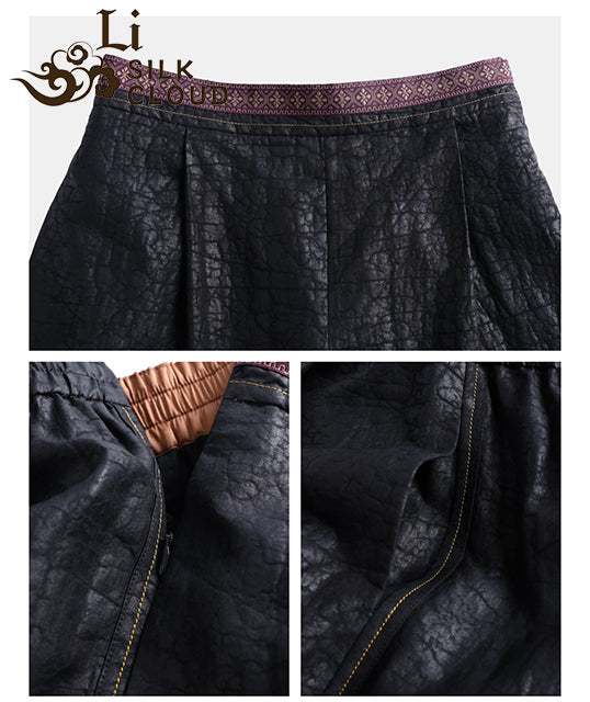 LI SILK CLOUD Pants Hand-dyed Draping High Waist Autumn Casual Trousers