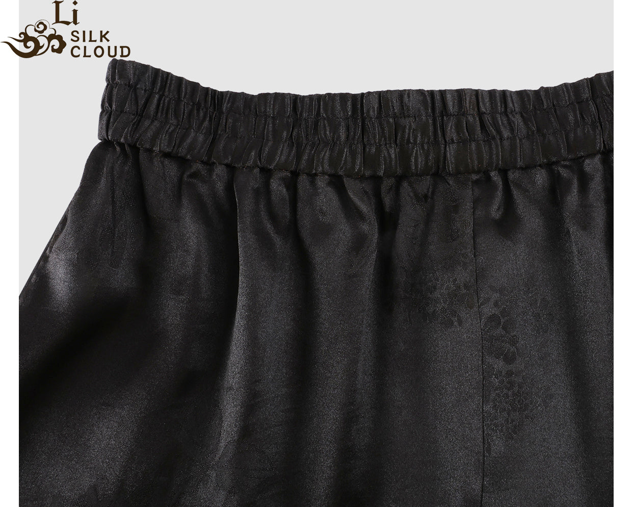Handmade Traditional Silk Pants – Li Silk Cloud Natural Dyed Gambiered Guangdong Silk Loose Trousers Elegant Daily Wear